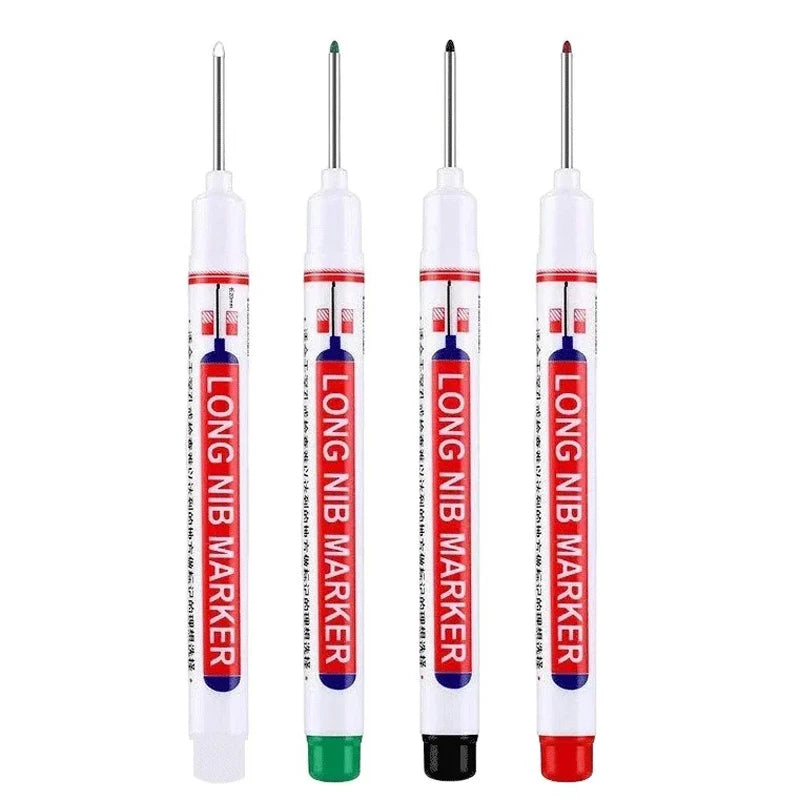 4Pcs/Set 20mm Deep Hole Long Nib Head Markers For Metal Perforating Pen Waterproof Bathroom Woodworking Decoration Multi-Purpose