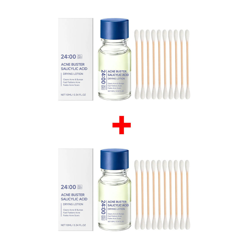 Salicylic Acid Drying Lotion Face Serum with Cotton Swab– Reduce Pimples & Breakouts Fade Acne Scars Minimize Pores Skin Renewal