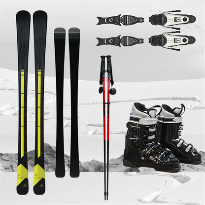 Ski-Snowboard-Set Bindungen Helme Stahl Großhandelspreis Wintersportausrüstung Kappenkonstruktion Skiboard-Schuhe