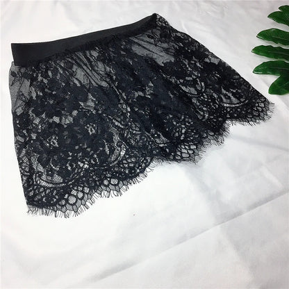 Miniskirt Sexy Transparent Lace Mesh Skirt Shirt Extender Women Summer