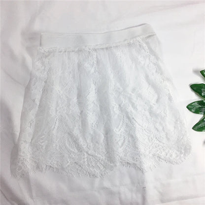 Miniskirt Sexy Transparent Lace Mesh Skirt Shirt Extender Women Summer