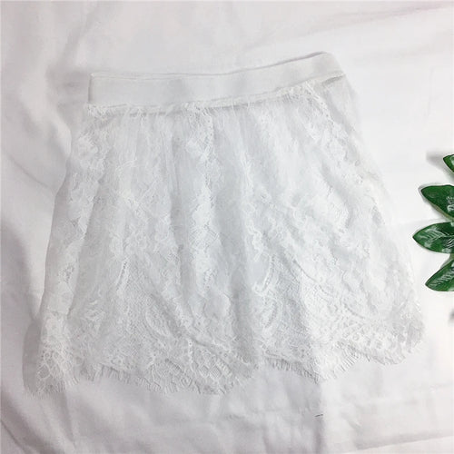 Miniskirt Sexy Transparent Lace Mesh Skirt Shirt Extender Women Summer