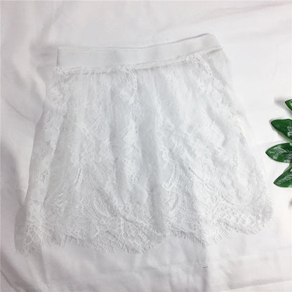 Miniskirt Sexy Transparent Lace Mesh Skirt Shirt Extender Women Summer