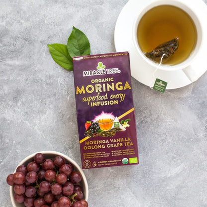 Bio Moringa Energie Tee - Traube Vanille - Natürlicher Kaffee