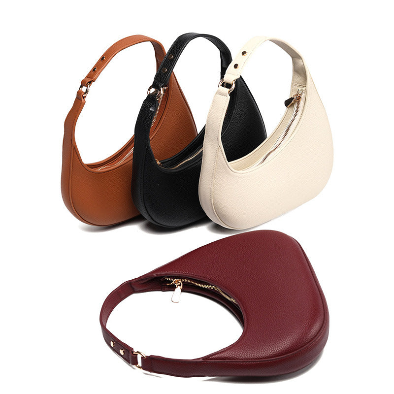 European and American Irregular Crescent-Shaped Handbag Large-Capacity