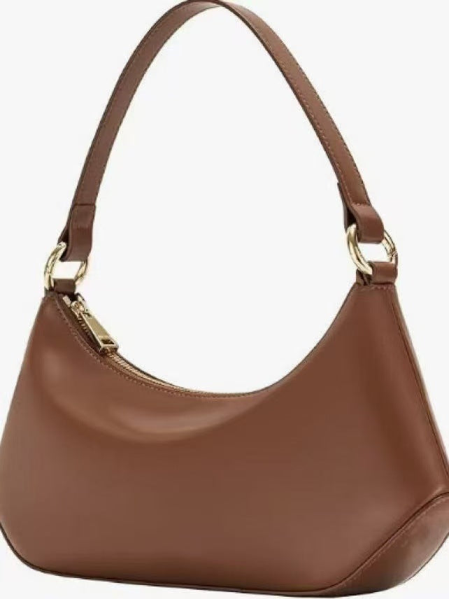 Simple shoulder bag underarm bag, versatile handbag, soft leather
