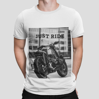Motorrad Just Ride Schweres Baumwoll-T-Shirt