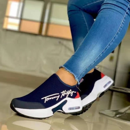 Freizeit-Atmungsaktive Plateau-Wedges Damen Walking-Sneaker Flache Damenschuhe