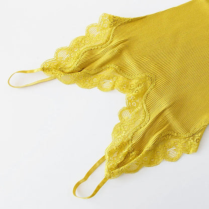 Birdtree 70% Silk 30% Cotton Lace Camisole Women French Knit Top