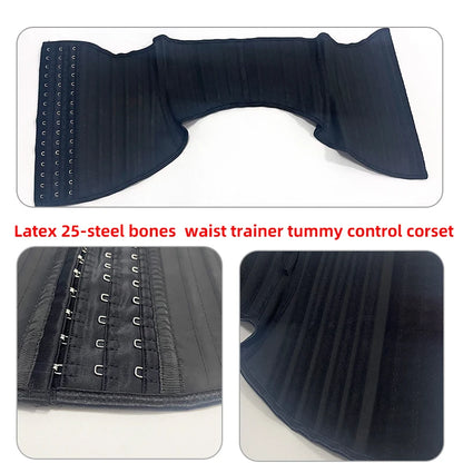 Fajas Latex Waist Trainer 25 Steel Bones Cinta Modeladora Feminina