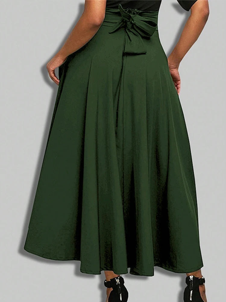 New In Dresses Solid Color A-line Skirts for Woman Clothing High