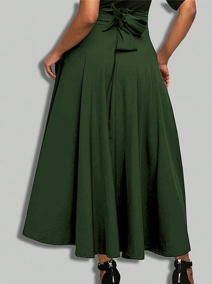 New In Dresses Solid Color A-line Skirts for Woman Clothing High