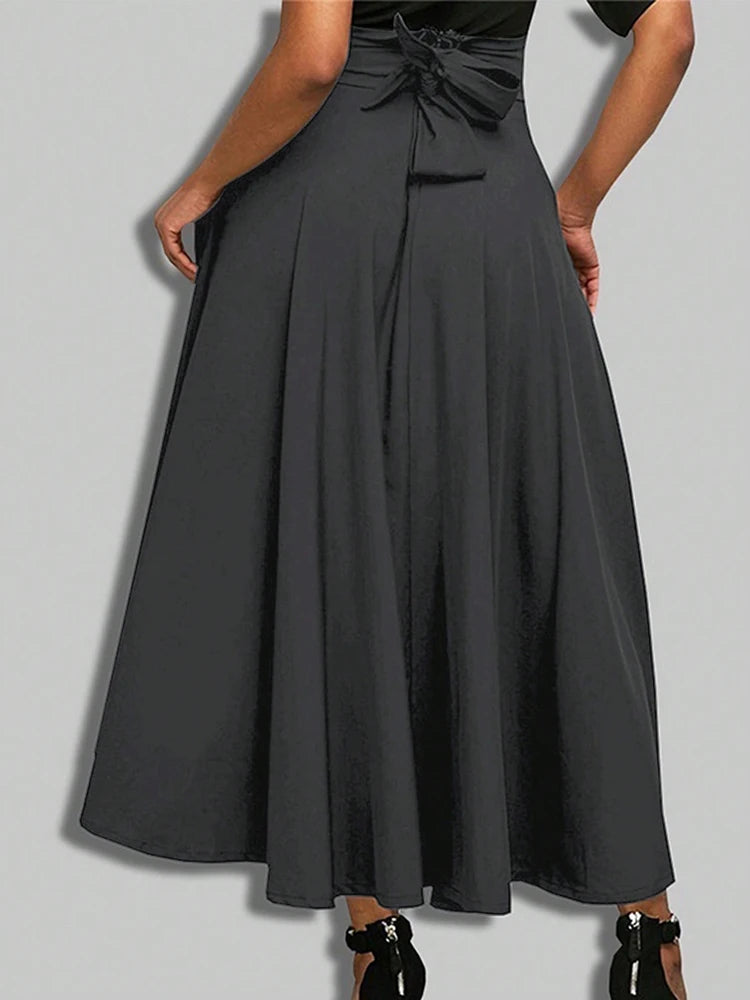 New In Dresses Solid Color A-line Skirts for Woman Clothing High