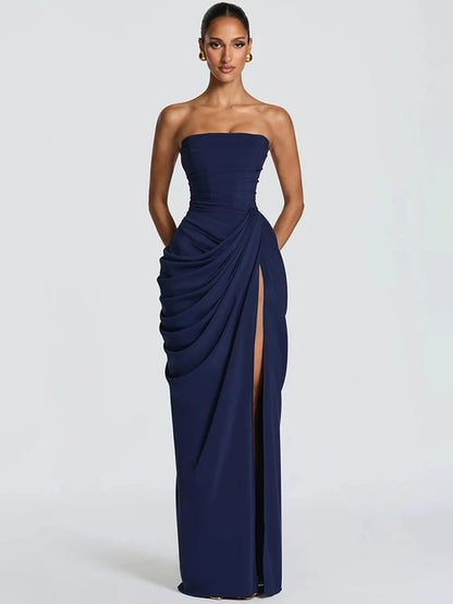 Mozision Chiffon Off-shoulder Strapless Sexy Maxi Dress Women Elegant