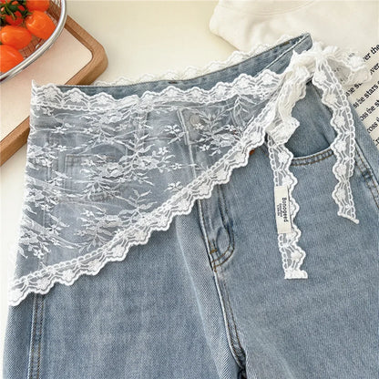 2025 HOT SALE! Y2K Women Lace Tulle Bandage Skirt Stacked Lace Half