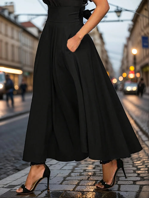 New In Dresses Solid Color A-line Skirts for Woman Clothing High