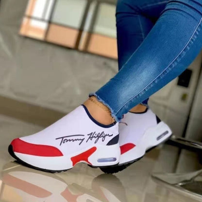 Freizeit-Atmungsaktive Plateau-Wedges Damen Walking-Sneaker Flache Damenschuhe