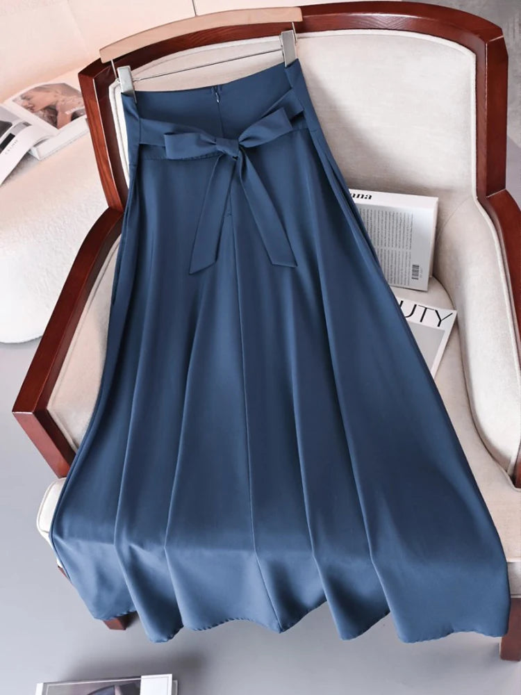 New In Dresses Solid Color A-line Skirts for Woman Clothing High
