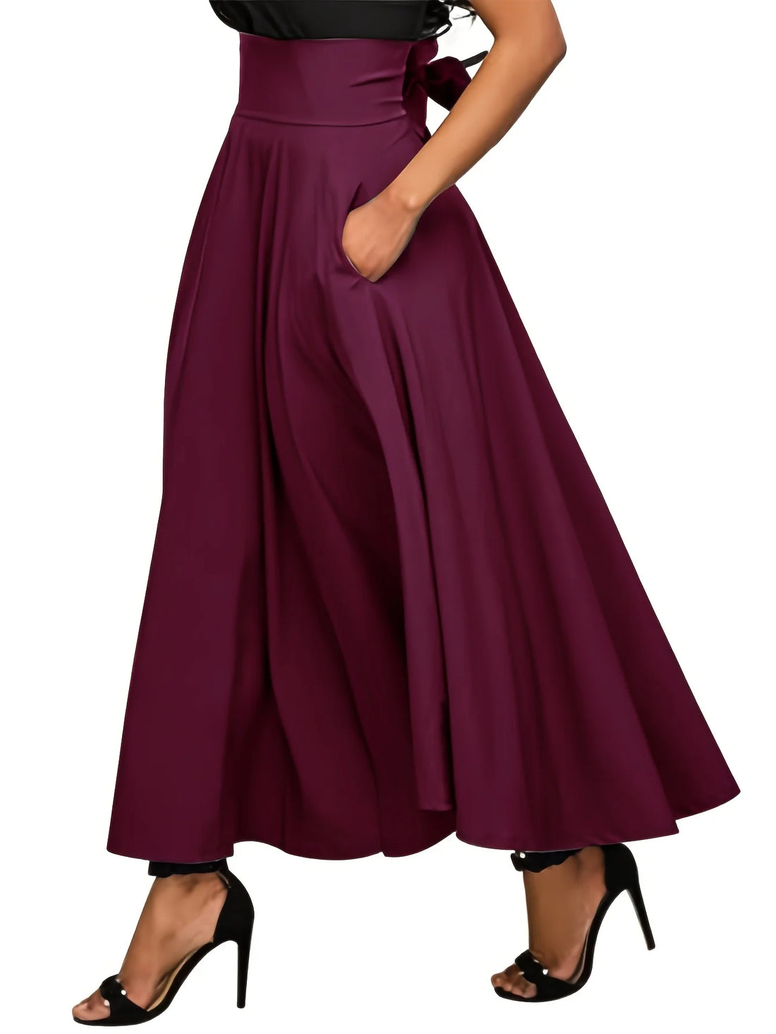 New In Dresses Solid Color A-line Skirts for Woman Clothing High