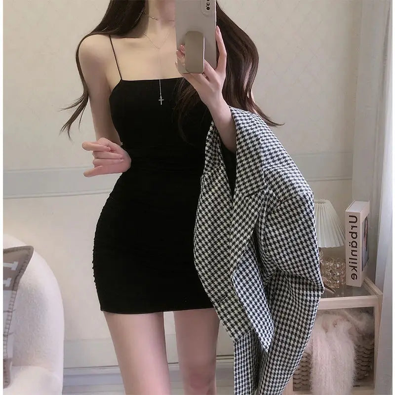 WhiteBlack Sling Sleeveless Type a Short Women&