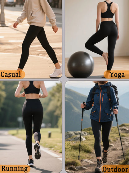 Super Soft Leggings with Pockets for Women，High Waisted Tummy Control