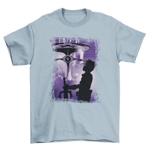 Anime sci fi guy t-shirt design