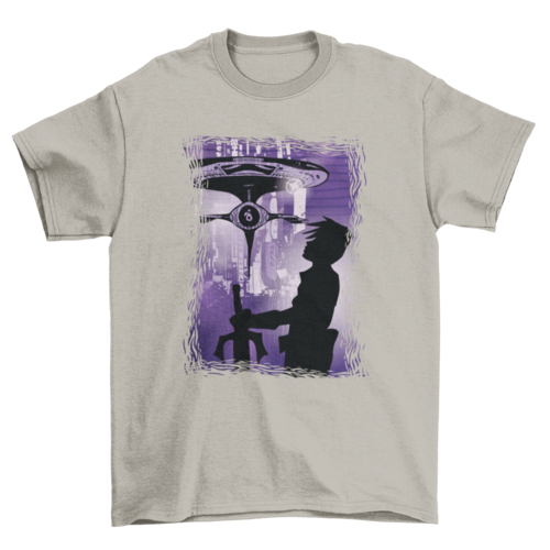Anime sci fi guy t-shirt design