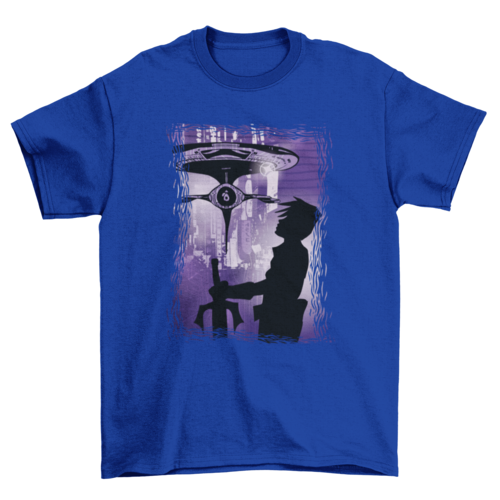 Anime sci fi guy t-shirt design