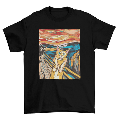 Das Schrei-Parodie-Katzen-T-Shirt