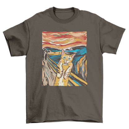Das Schrei-Parodie-Katzen-T-Shirt