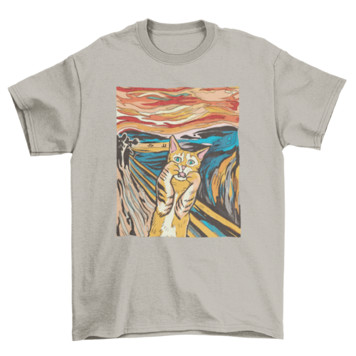 Das Schrei-Parodie-Katzen-T-Shirt