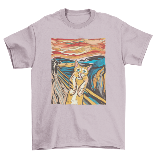 Das Schrei-Parodie-Katzen-T-Shirt