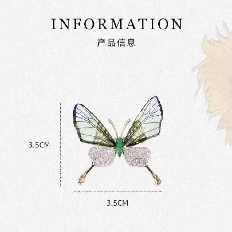 Cute butterfly brooch for women, sparkling and vibrant with forest style design, daily wear brooch accessories