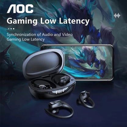 Wahl AOC Sport-Headset Kabelloses Bluetooth 6.0 Kopfhörer Wasserdichtes LED-Batterieanzeige Gaming Low Latency Kopfhörer LP75