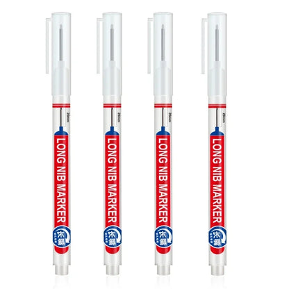 4Pcs/Set 20mm Deep Hole Long Nib Head Markers For Metal Perforating Pen Waterproof Bathroom Woodworking Decoration Multi-Purpose
