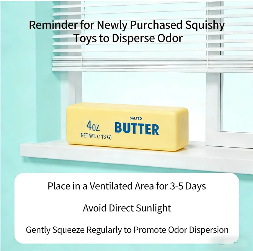 Realistic Food Shaped Stress Relief Toys Soft Slow Rebound Butter Squeeze Finger Sticks for Anxiety Relaxation