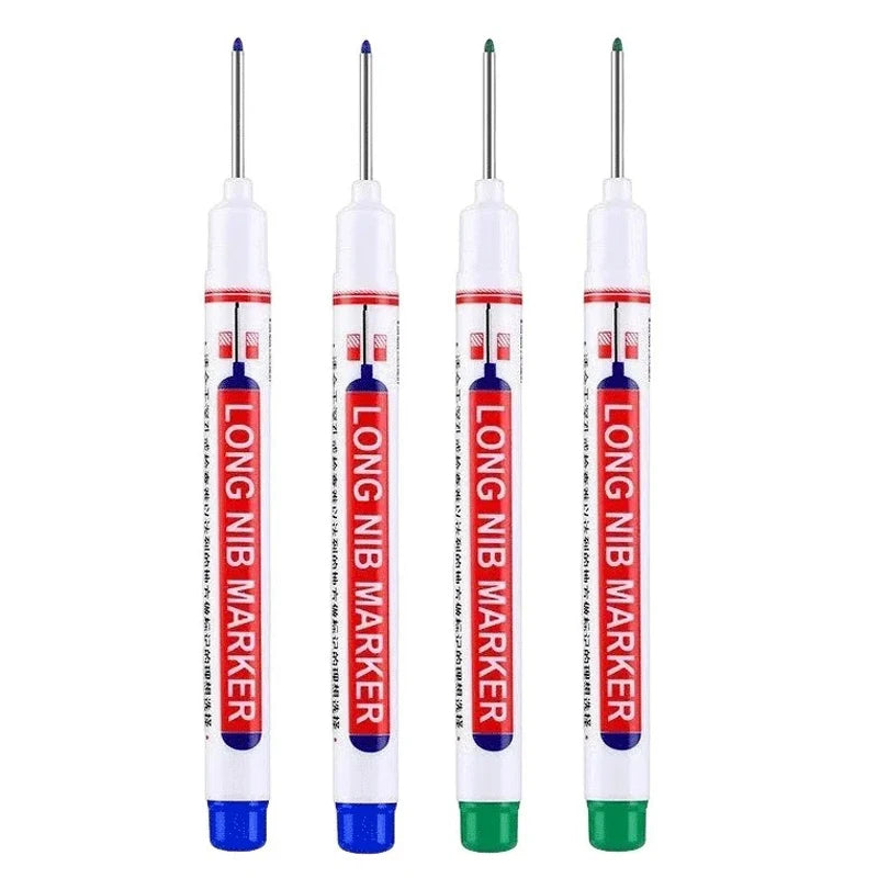 4Pcs/Set 20mm Deep Hole Long Nib Head Markers For Metal Perforating Pen Waterproof Bathroom Woodworking Decoration Multi-Purpose