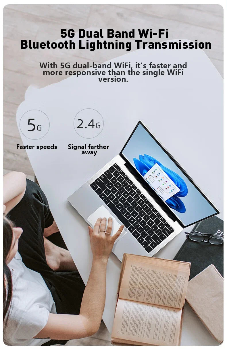 Zephyrine 2026 Original 15.6" Laptop N95 FHD IPS Display 120 Hz Pygmy Ultralear Screen 7500mAh 32GB/2TB SSD Elite Backlit