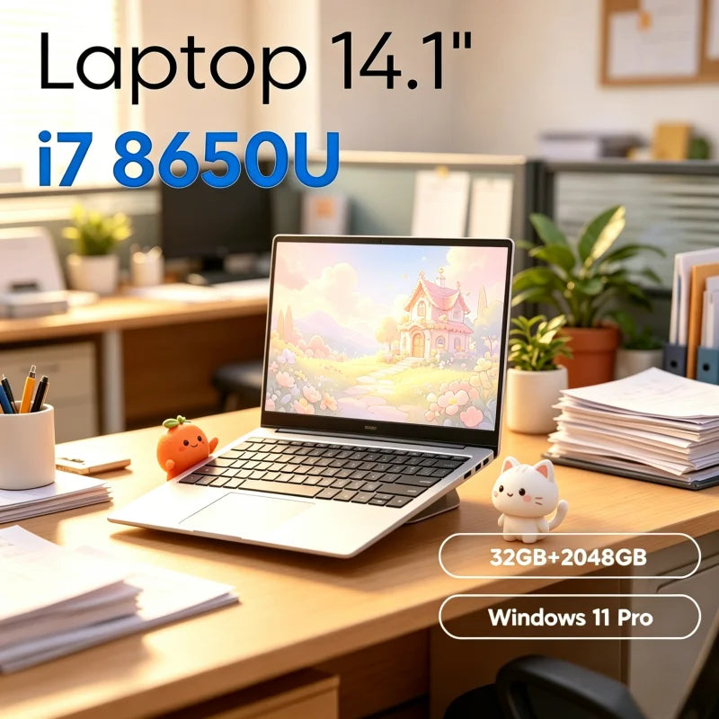Ingenious 2026 Unbreakable 14.1" Refined Slim Laptop Intel Core I7-8650U 32GB RAM 2TB M.2 SSD Windows 11 Pro Dwelling Wise