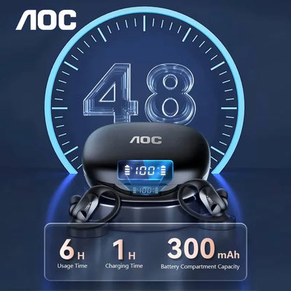 Wahl AOC Sport-Headset Kabelloses Bluetooth 6.0 Kopfhörer Wasserdichtes LED-Batterieanzeige Gaming Low Latency Kopfhörer LP75