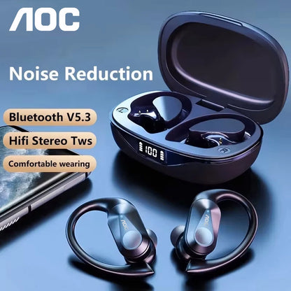 Wahl AOC Sport-Headset Kabelloses Bluetooth 6.0 Kopfhörer Wasserdichtes LED-Batterieanzeige Gaming Low Latency Kopfhörer LP75
