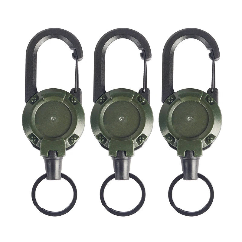 1/2/4pcs Extendable Retractable Holders Keychain Badge Reels Heavy Duty Clip With Carabiner Key Chain For Men Outdoor Bags