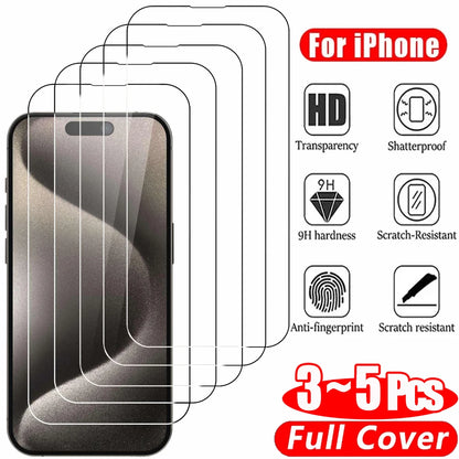 Klarglasfolie für iPhone 17 16 15 Pro Max Displayschutzfolie für iPhone 11 12 13 14 15 Pro Panzerglas IPhone13 Mini 16 Plus