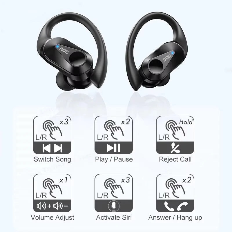 Wahl AOC Sport-Headset Kabelloses Bluetooth 6.0 Kopfhörer Wasserdichtes LED-Batterieanzeige Gaming Low Latency Kopfhörer LP75