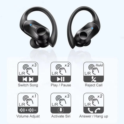 Wahl AOC Sport-Headset Kabelloses Bluetooth 6.0 Kopfhörer Wasserdichtes LED-Batterieanzeige Gaming Low Latency Kopfhörer LP75
