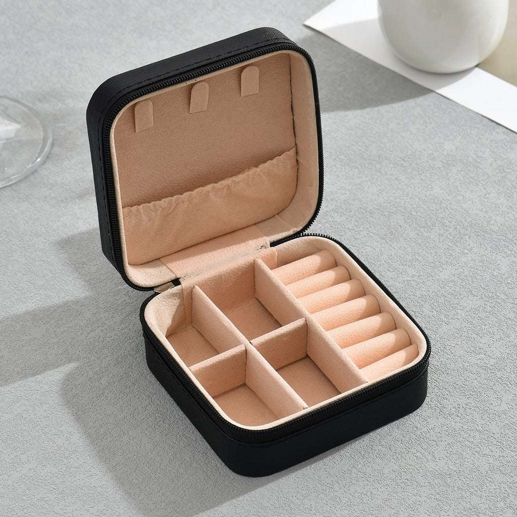 Simple ins macaroon jewelry box travel travel studs necklace ring jewelry box, portable