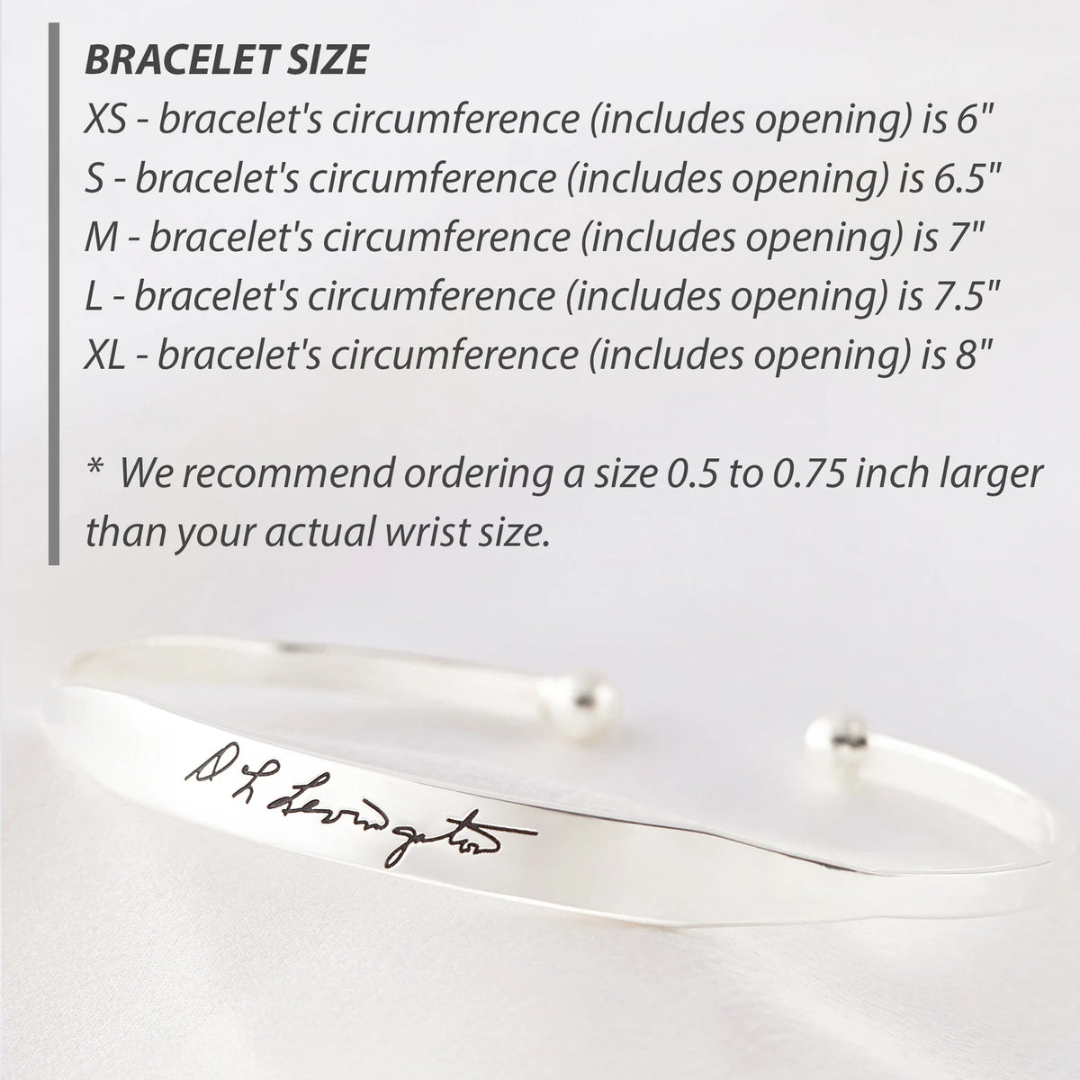 Handschriftliches Manschettenarmband