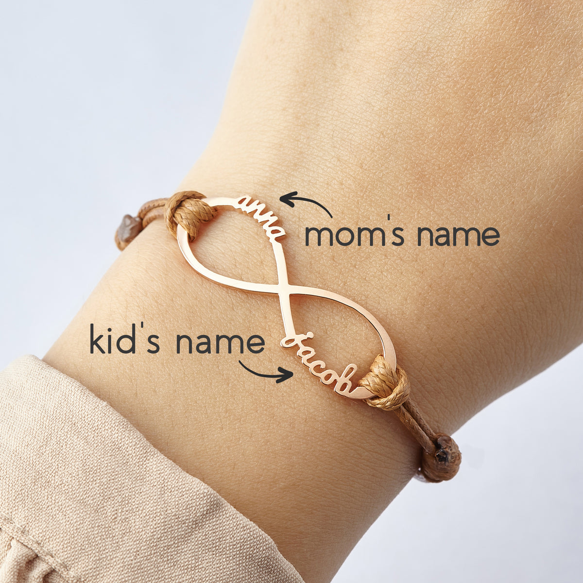 Mama Armband mit Kindernamen, Unendlichkeitsarmband mit Namen, Mama Schmuck