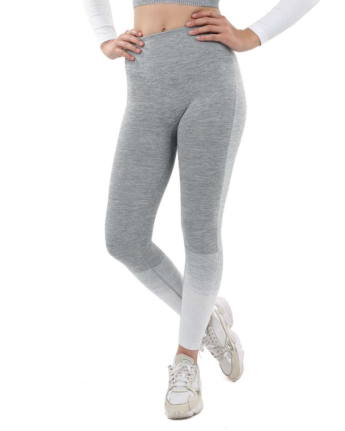 Bocana Seamless Leggings - Grey &amp; White