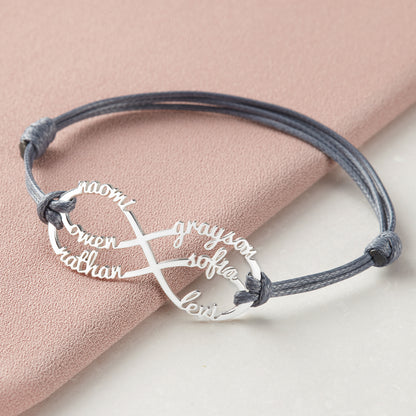 Mama Armband mit Kindernamen, Unendlichkeitsarmband mit Namen, Mama Schmuck